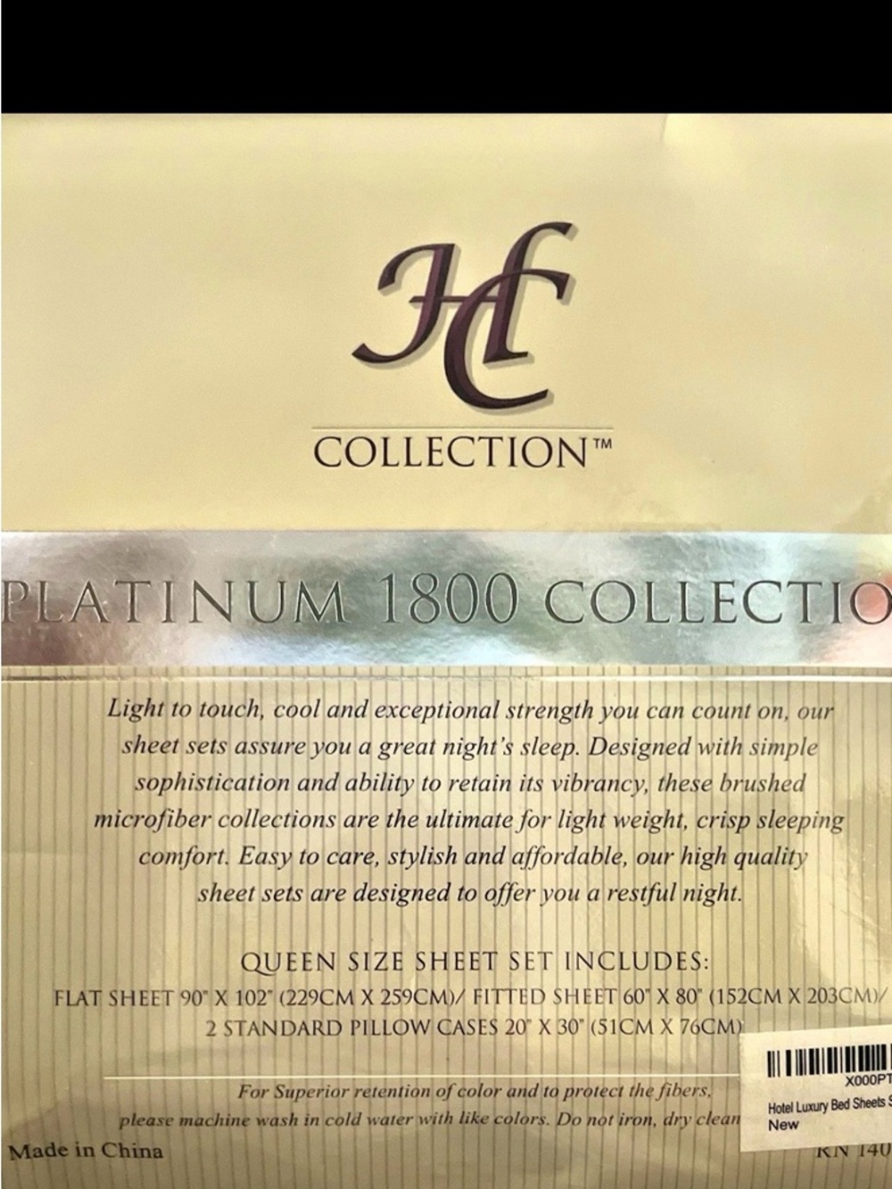 🔥NEW HOTEL COLLECTION  Platinum 1800 Collection Queen Sheet Set - Cream/BEIGE